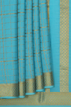 Collection of Binny Crepe Sky Blue Saree in a gallery layout