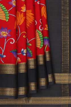 Collection of Mysore Binny Crepe Silk Red Saree in a gallery layout