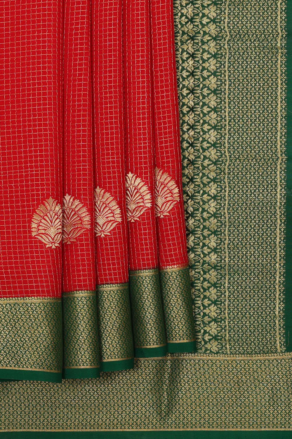 Collection of Binny Crepe Red Saree in a gallery layout