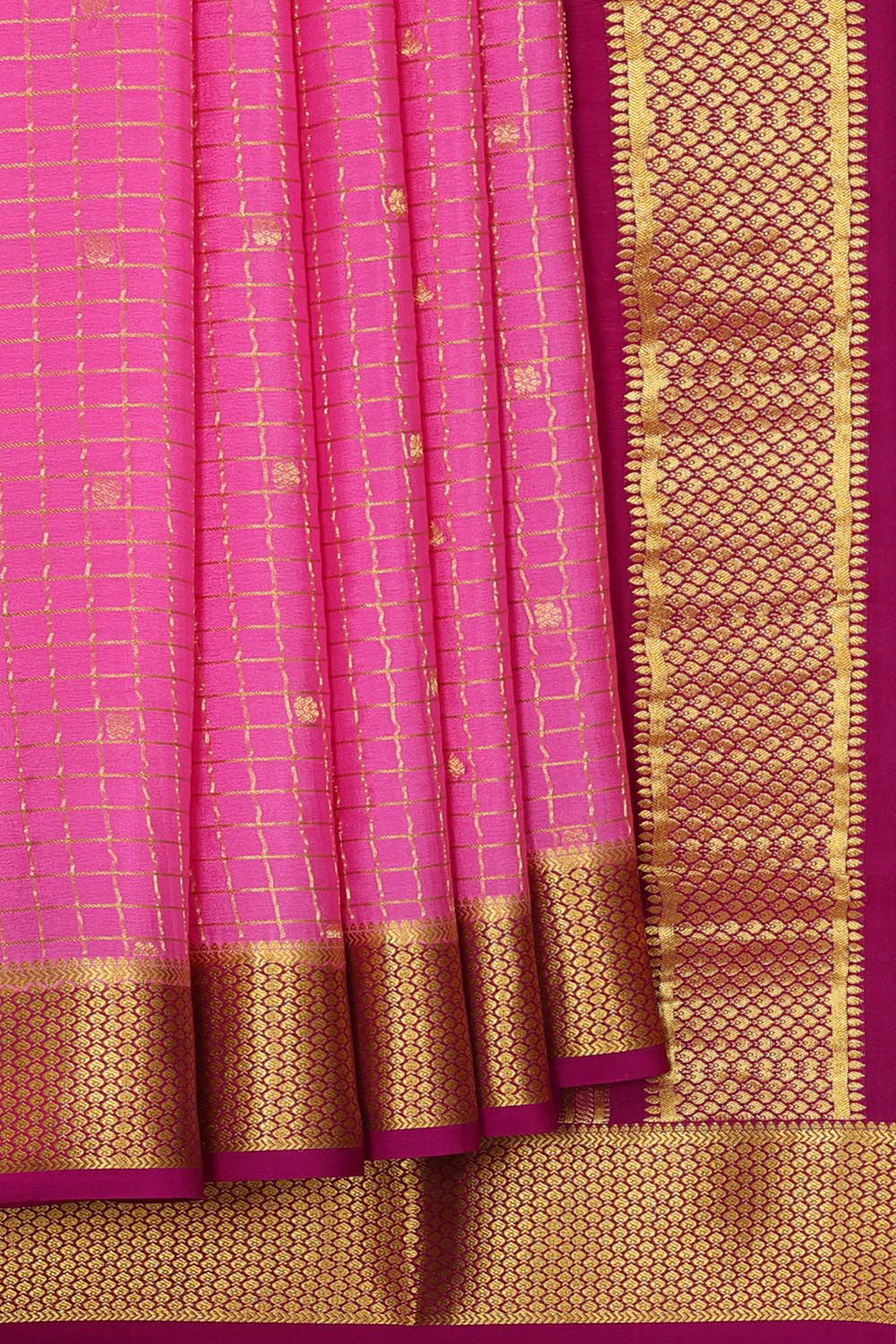 Collection of Binny Crepe Pink Saree in a gallery layout