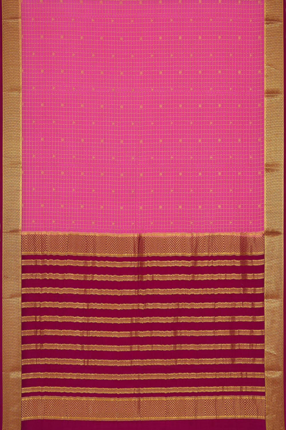 Collection of Binny Crepe Pink Saree in a gallery layout