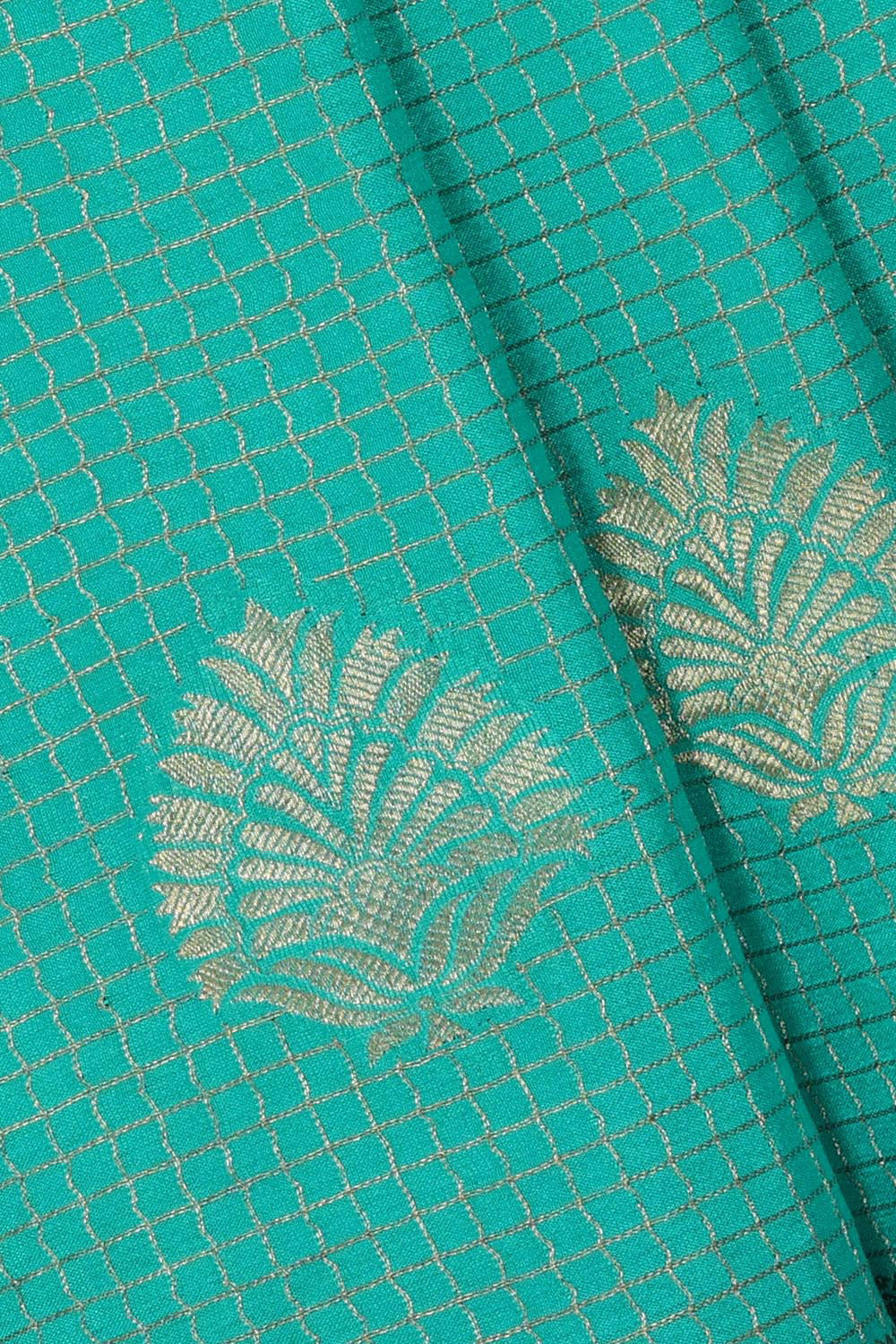 Collection of Mysore Binny Crepe Silk Sea Green Saree in a gallery layout