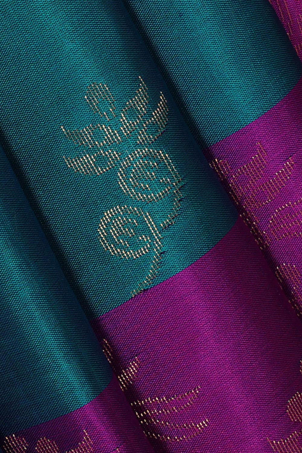 Teal Blue Silk Saree