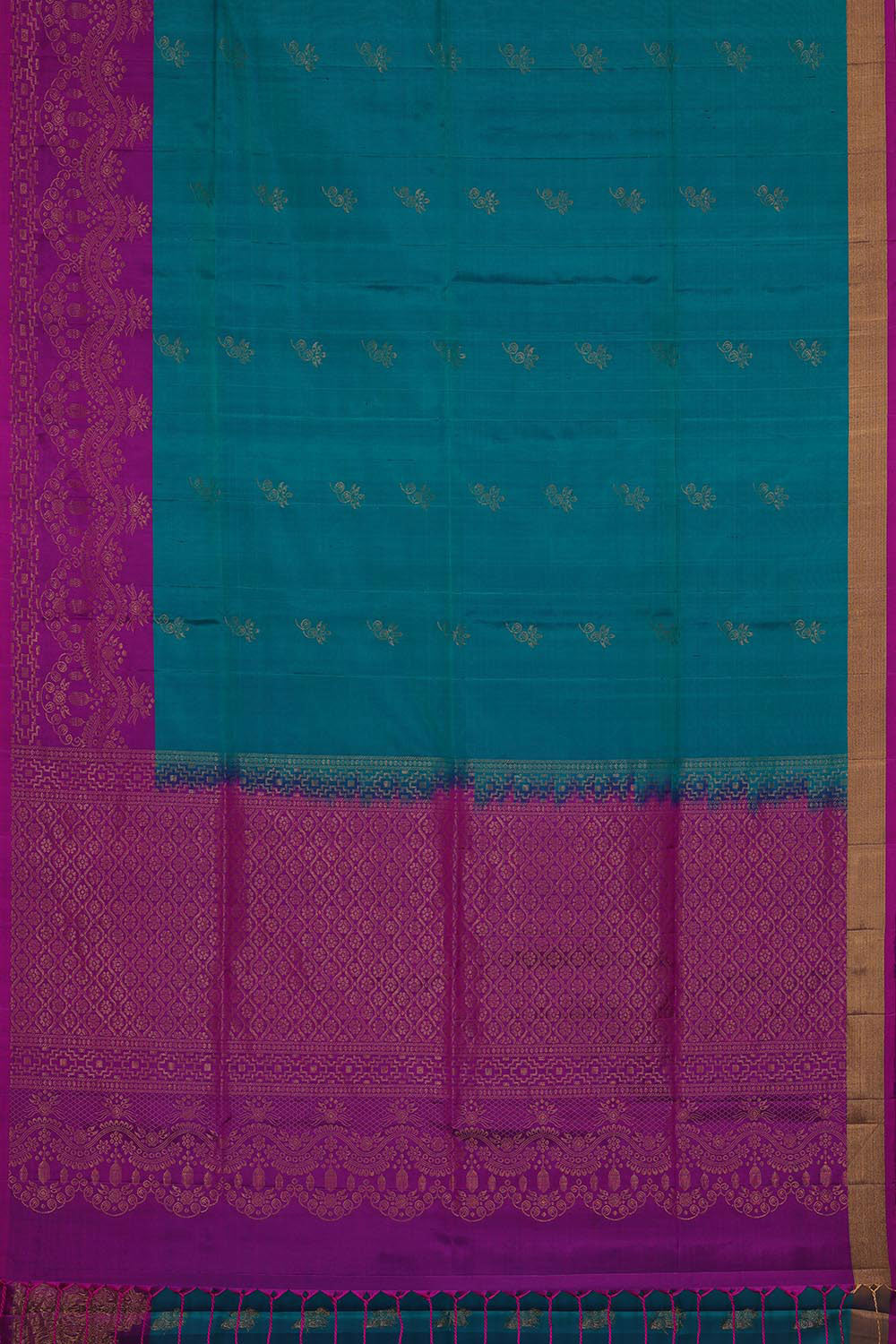 Teal Blue Silk Saree