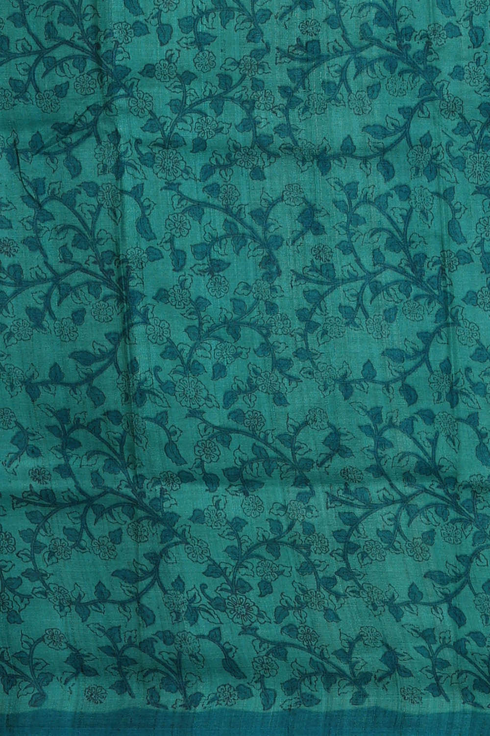 Printed Tussar Golden Green Saree