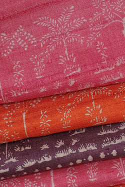 Image of Printed Tussar Silk Multicolour Saree