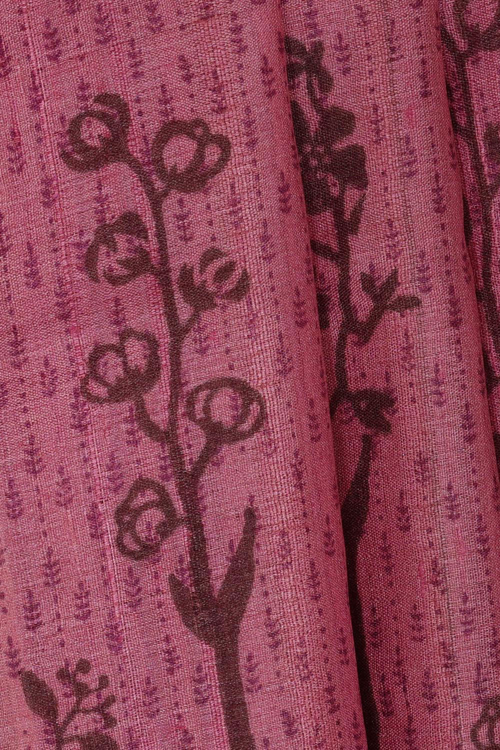 Printed Tussar Silk Light Pink Saree