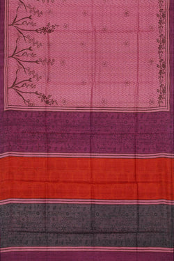 Image of Printed Tussar Silk Light Pink Saree