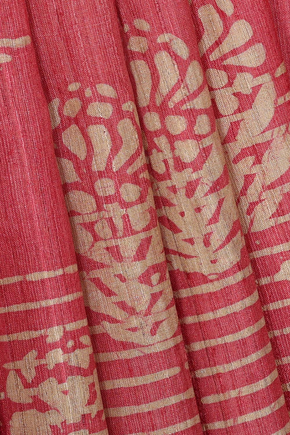 Collection of Tussar Silk Onion Pink Saree in a gallery layout