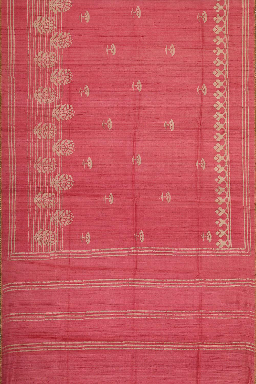 Collection of Tussar Silk Onion Pink Saree in a gallery layout