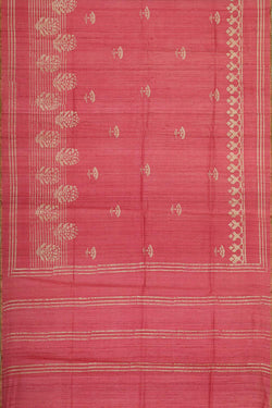 Collection of Tussar Silk Onion Pink Saree in a gallery layout