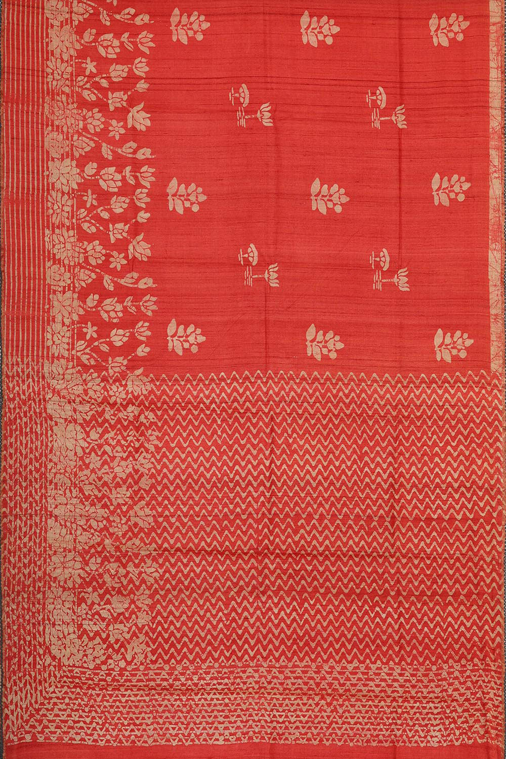 Collection of Tussar Silk Red Saree in a gallery layout