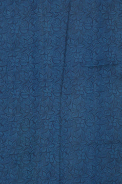 Image of Printed Dark Blue Crepe Saree