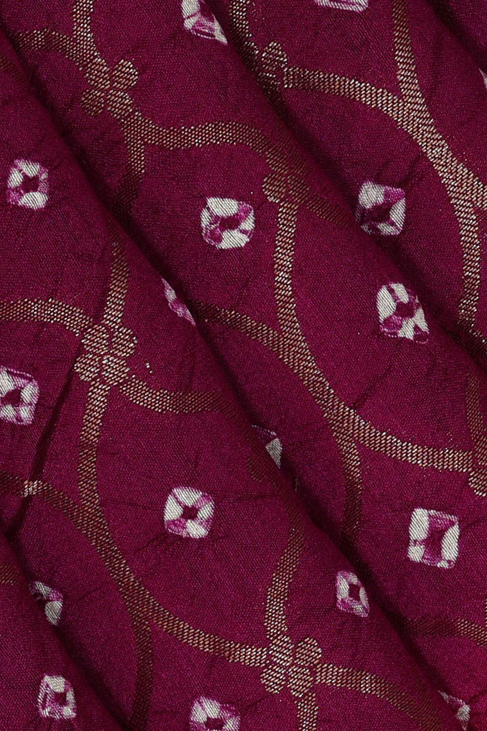 Banarasi Chiniya Silk Deep Wine Saree