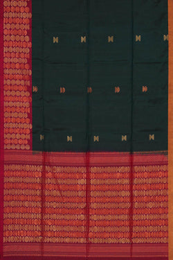 Collection of Dark Bottle Green Silk Saree in a gallery layout