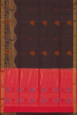 Collection of Deep Dark Brown Silk Saree in a gallery layout