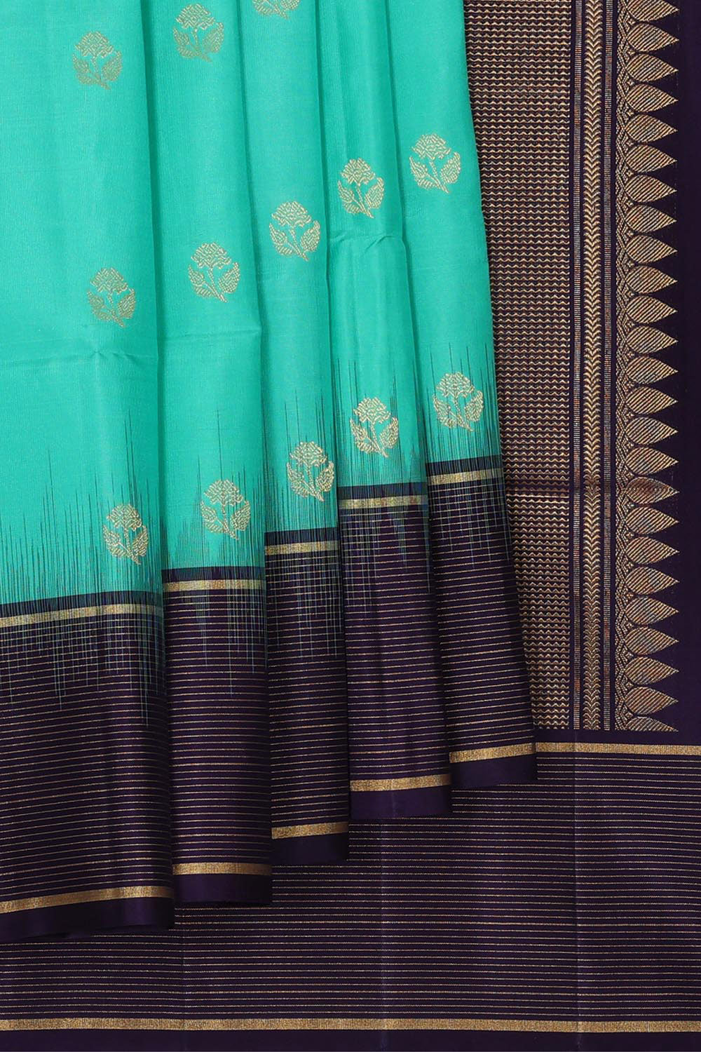 Collection of Turquoise Blue Silk Saree in a gallery layout