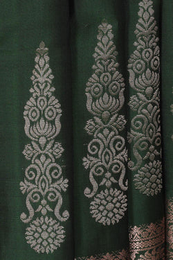 Image of Dark Green Silk Saree