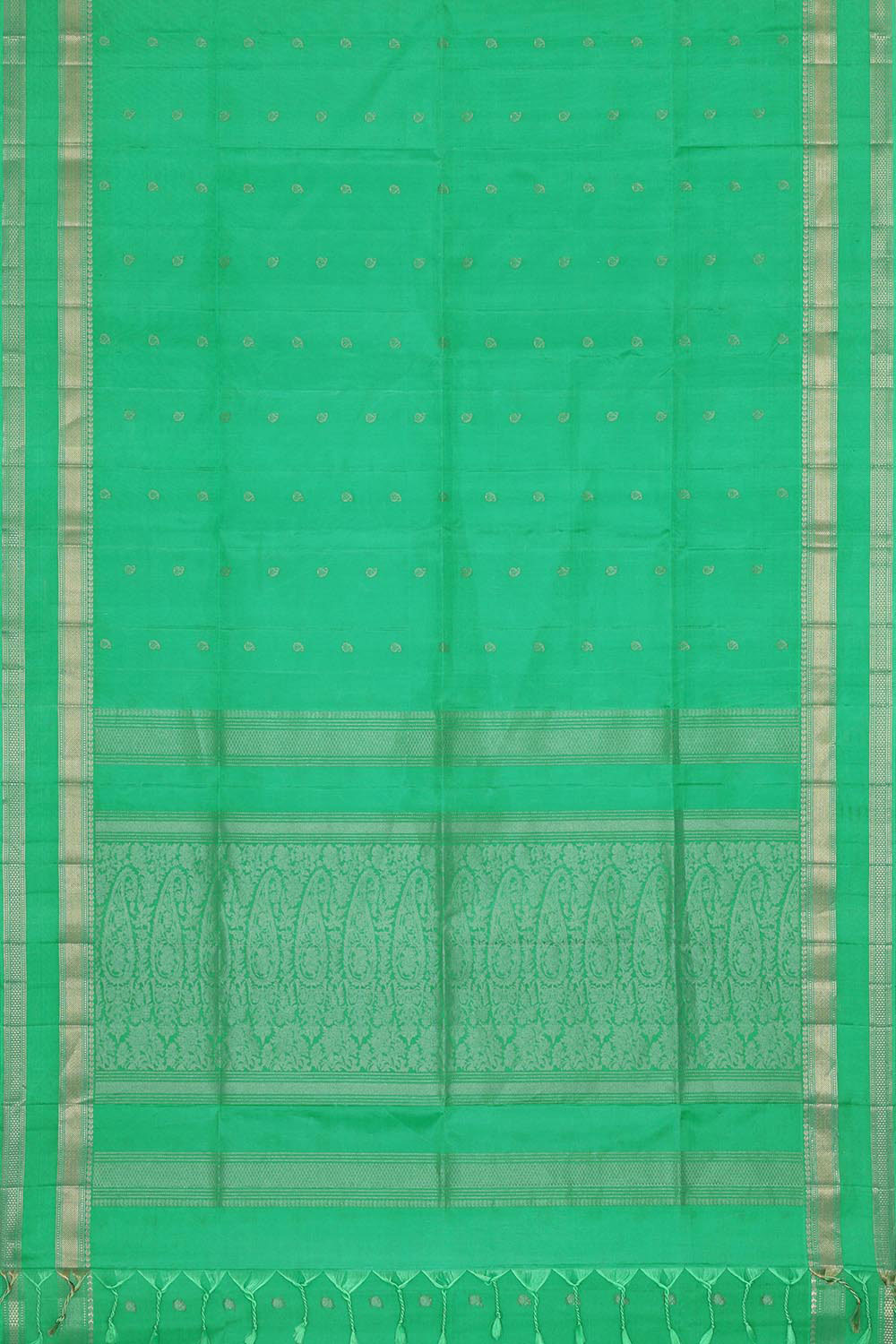 Collection of Fresh Green Silk Saree in a gallery layout