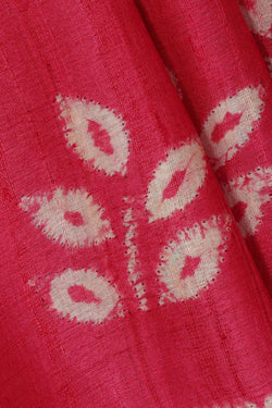 Image of Printed Tussar Silk Rani Pink Saree