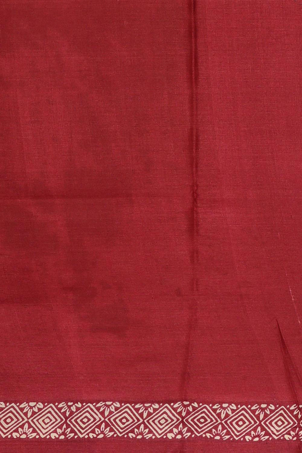 Printed Tussar Silk Reddish Cream Saree