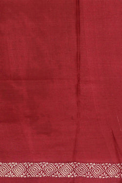 Image of Printed Tussar Silk Reddish Cream Saree