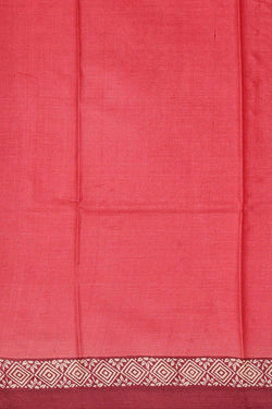 Image of Printed Tussar Silk Dark Peach Pink Saree