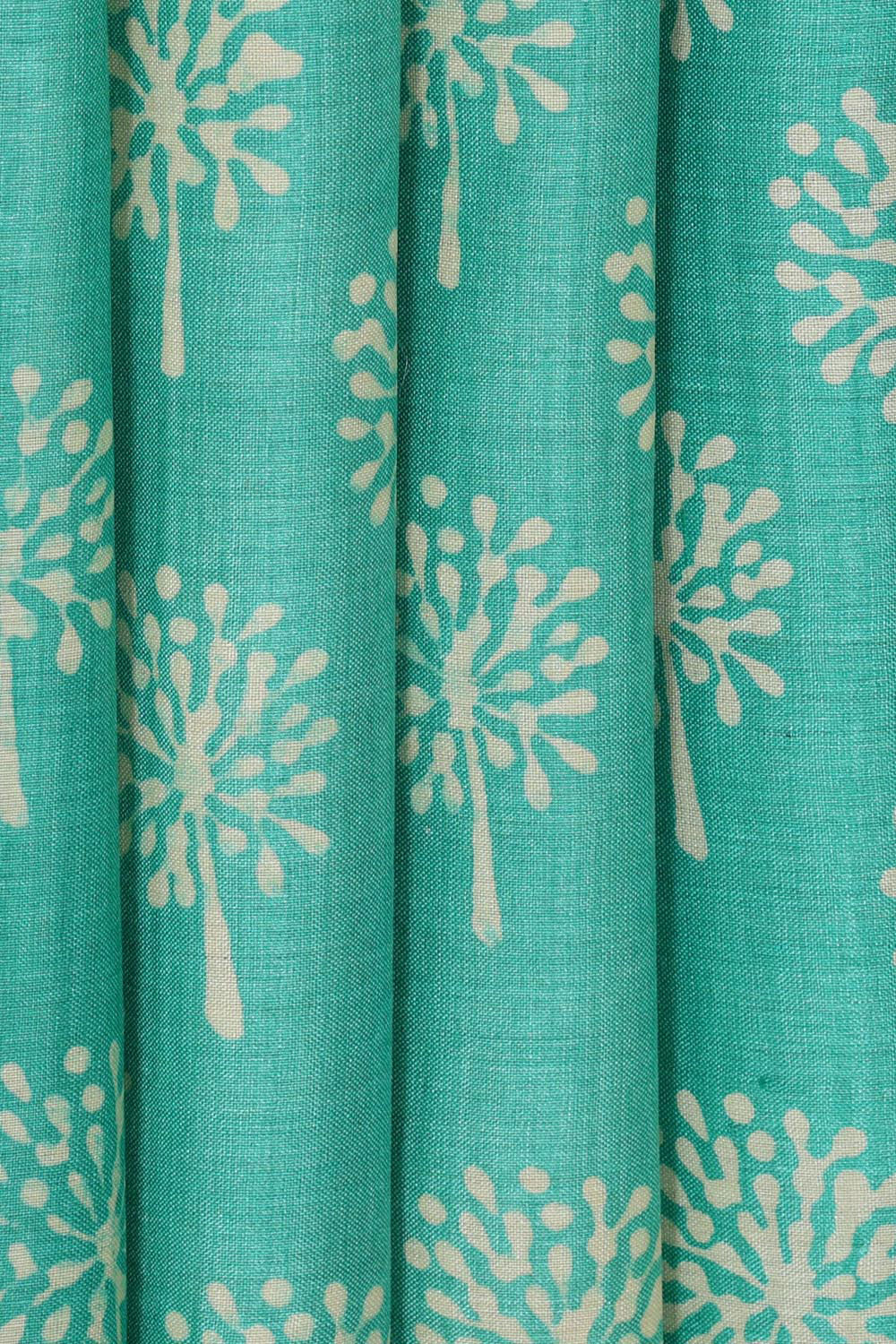 Printed Tussar Silk Light Sea Green Saree