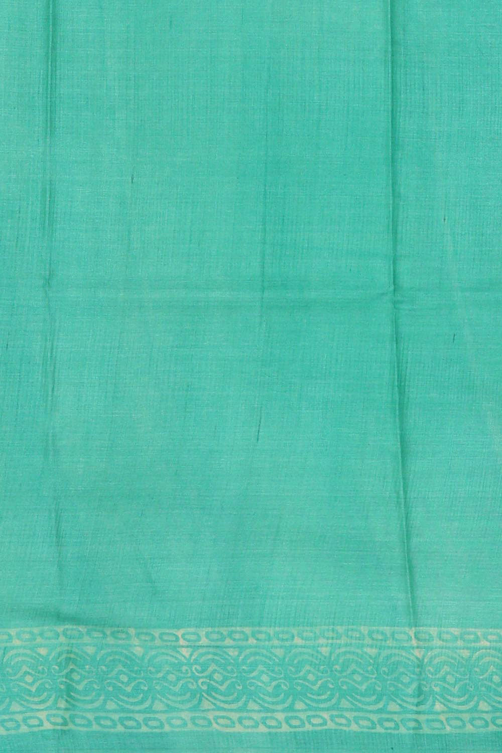 Printed Tussar Silk Light Sea Green Saree