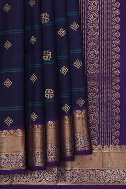 Collection of Navy Blue Silk Saree in a gallery layout