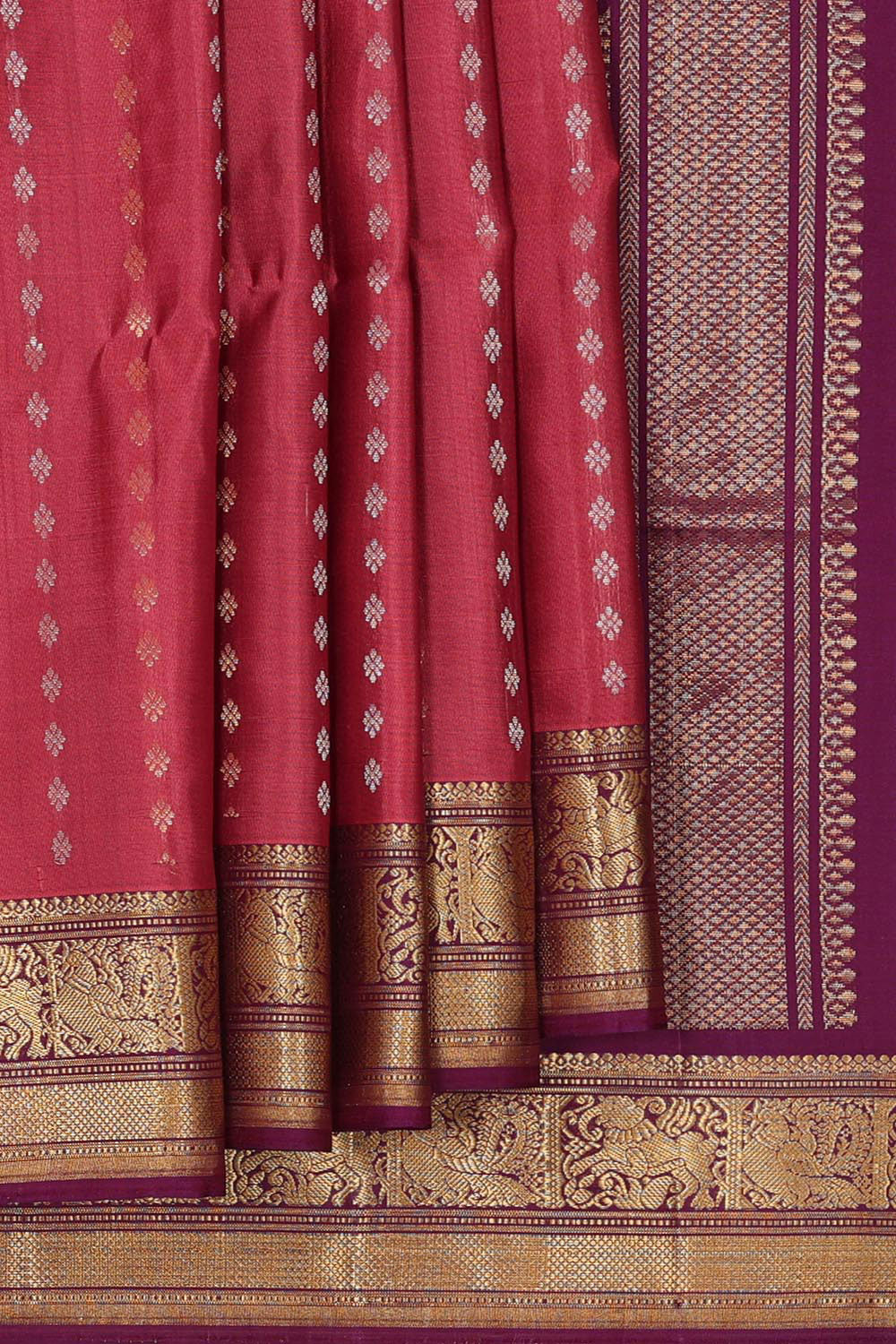 Collection of Dull Red Silk Saree in a gallery layout