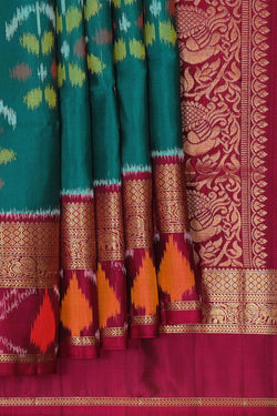 Collection of Teal Green Silk Saree in a gallery layout