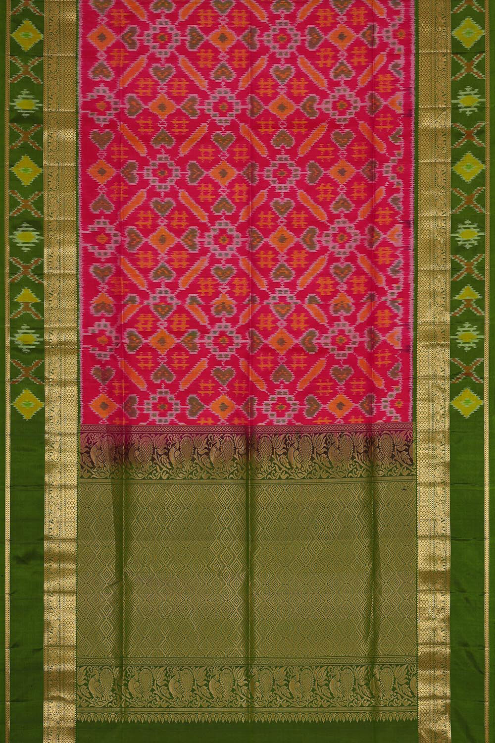 Rani Pink Silk Saree