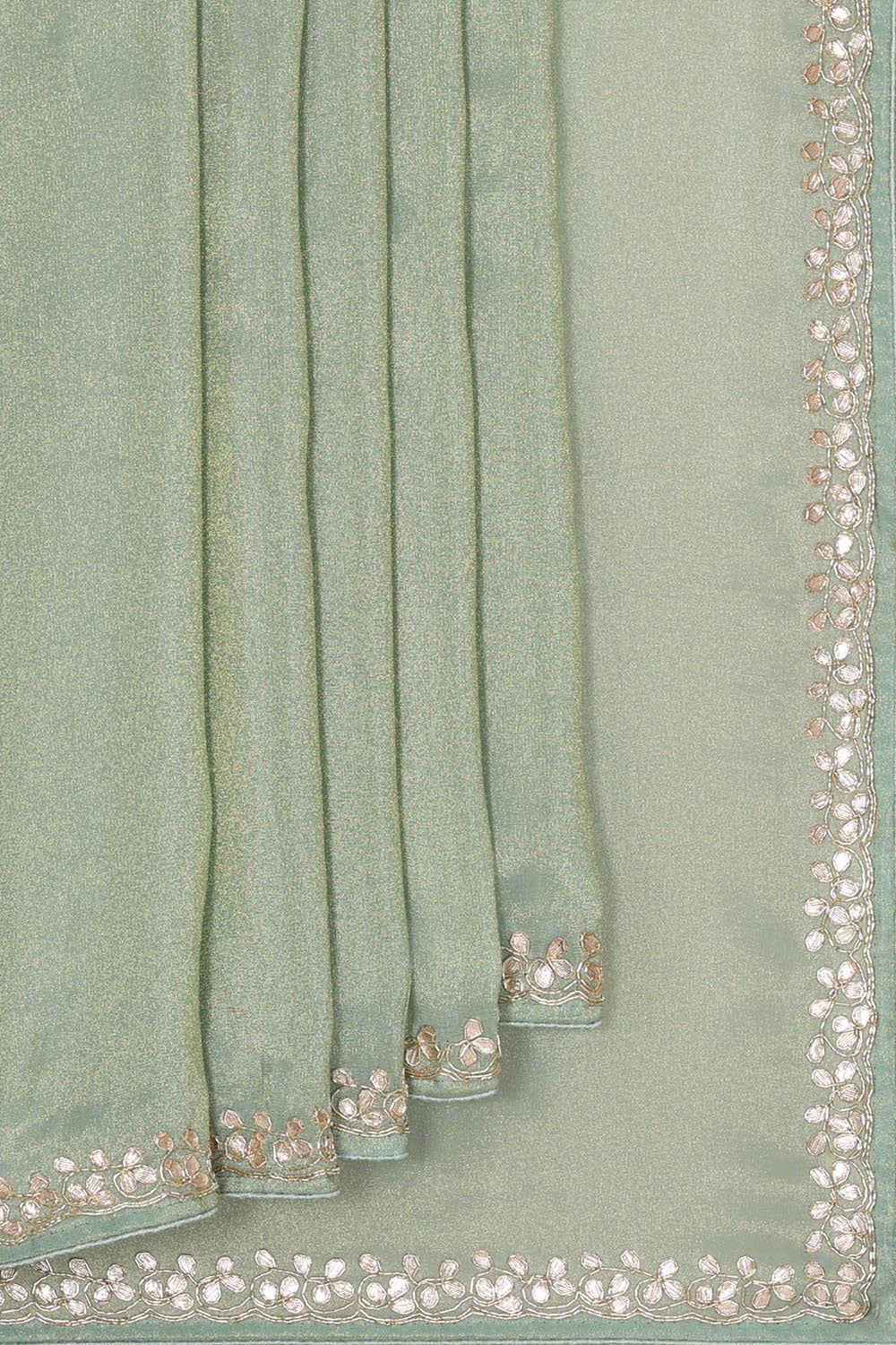 Bluish Green Tissue Saree