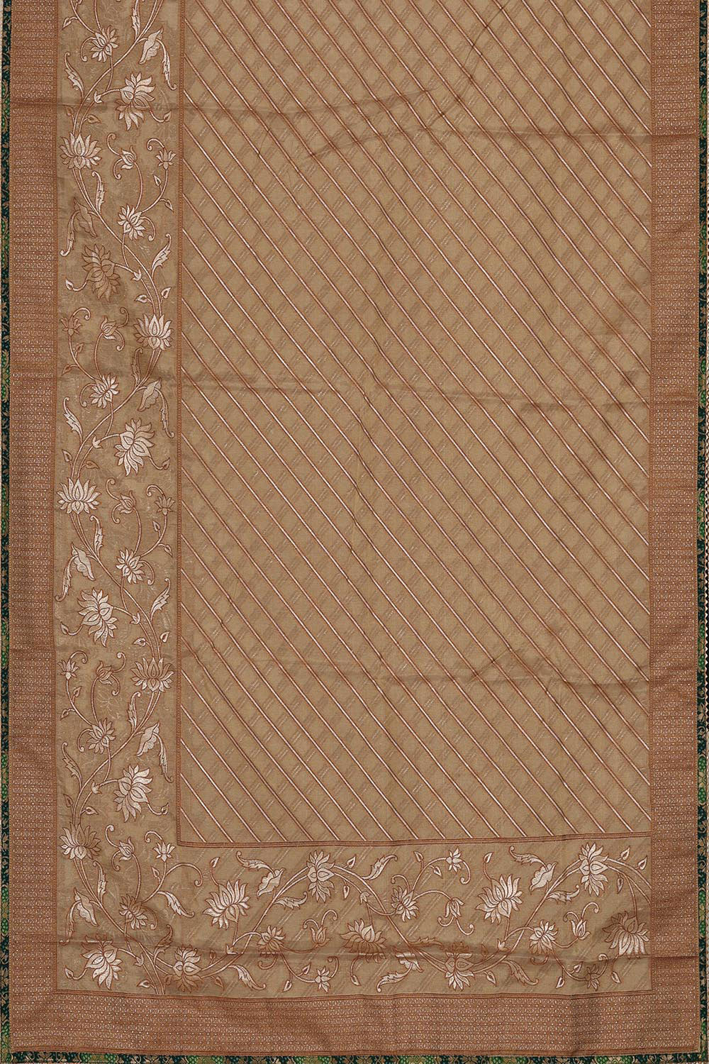 Chanderi Silk Brownish Cream Saree