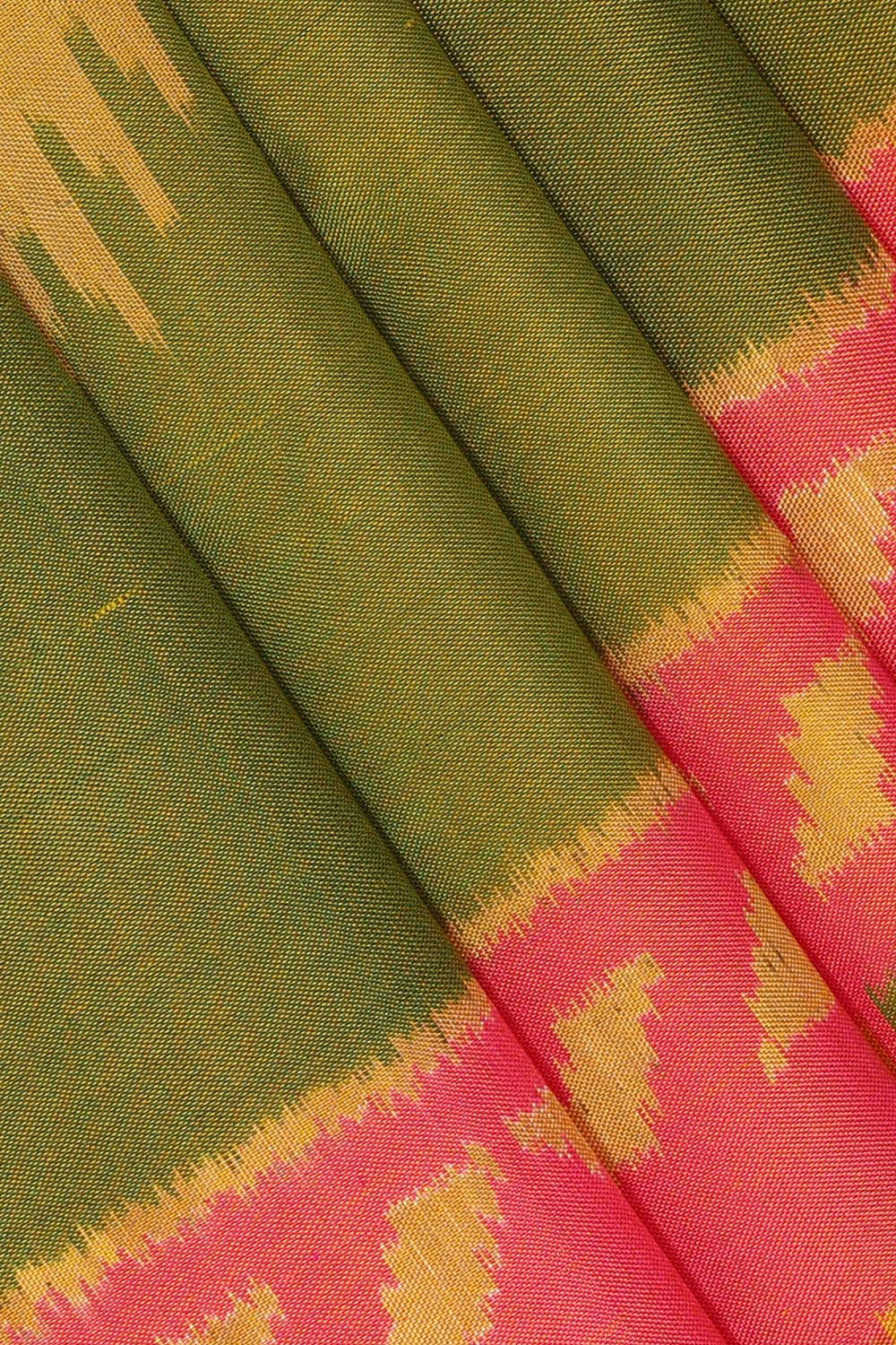 Rajkot Patola Green-Yellow Saree