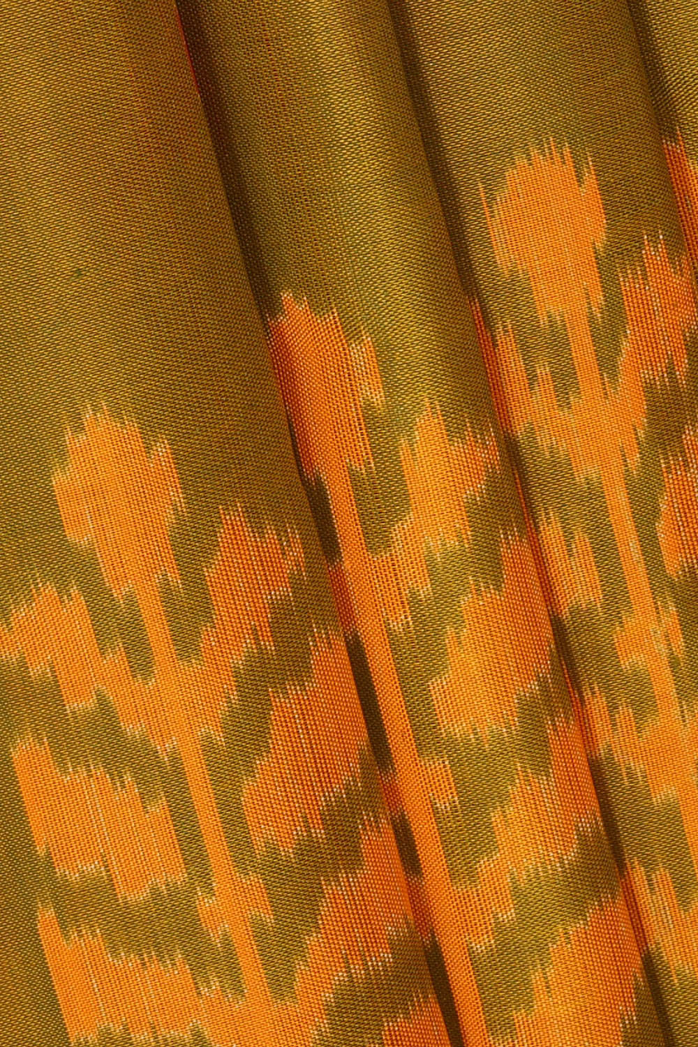 Image of Rajkot Patola Golden Green Saree