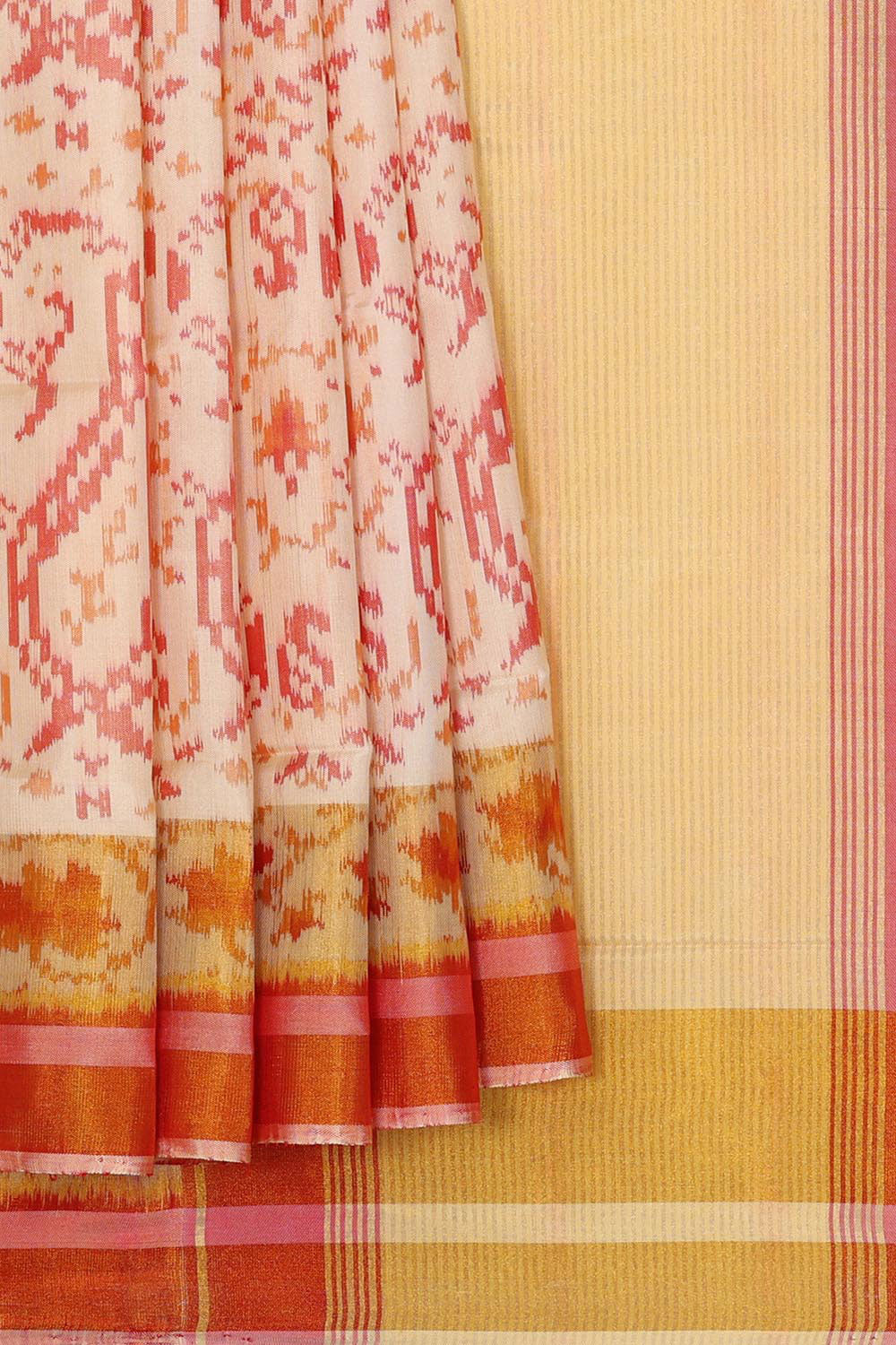 Rajkot Patola Cream Saree