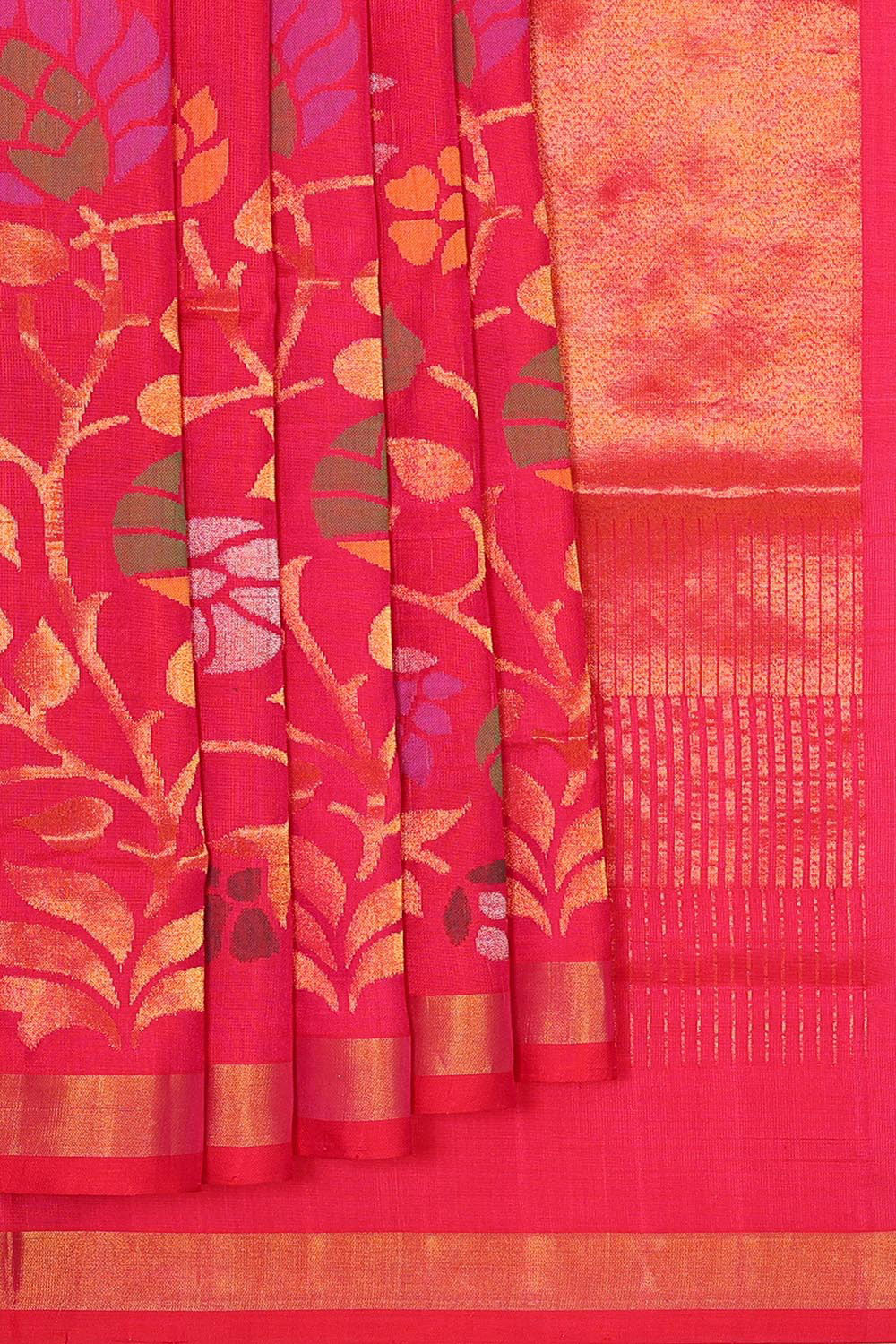 Collection of Uppada Silk Rani Pink Saree in a gallery layout