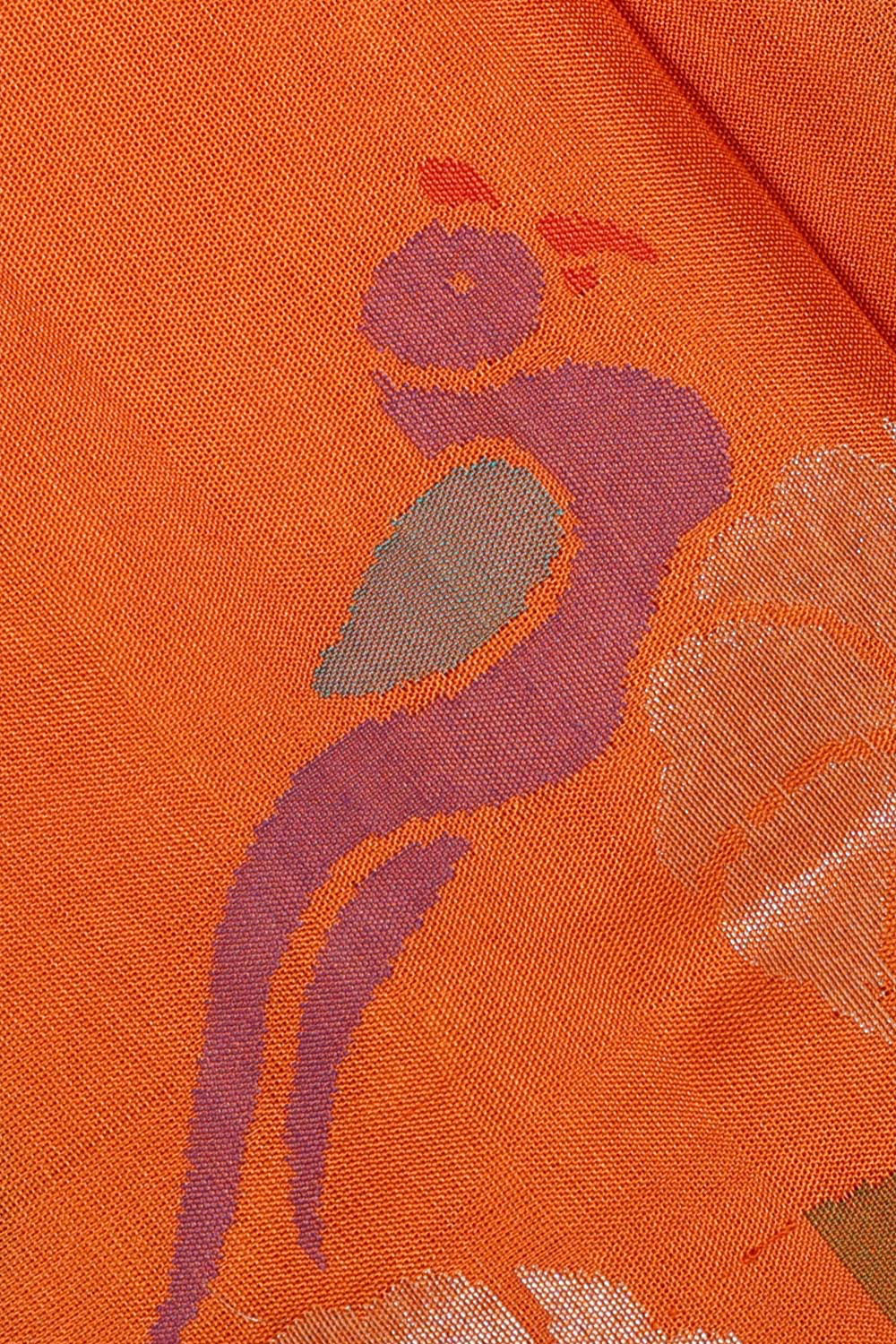 Collection of Uppada Silk Orange Saree in a gallery layout