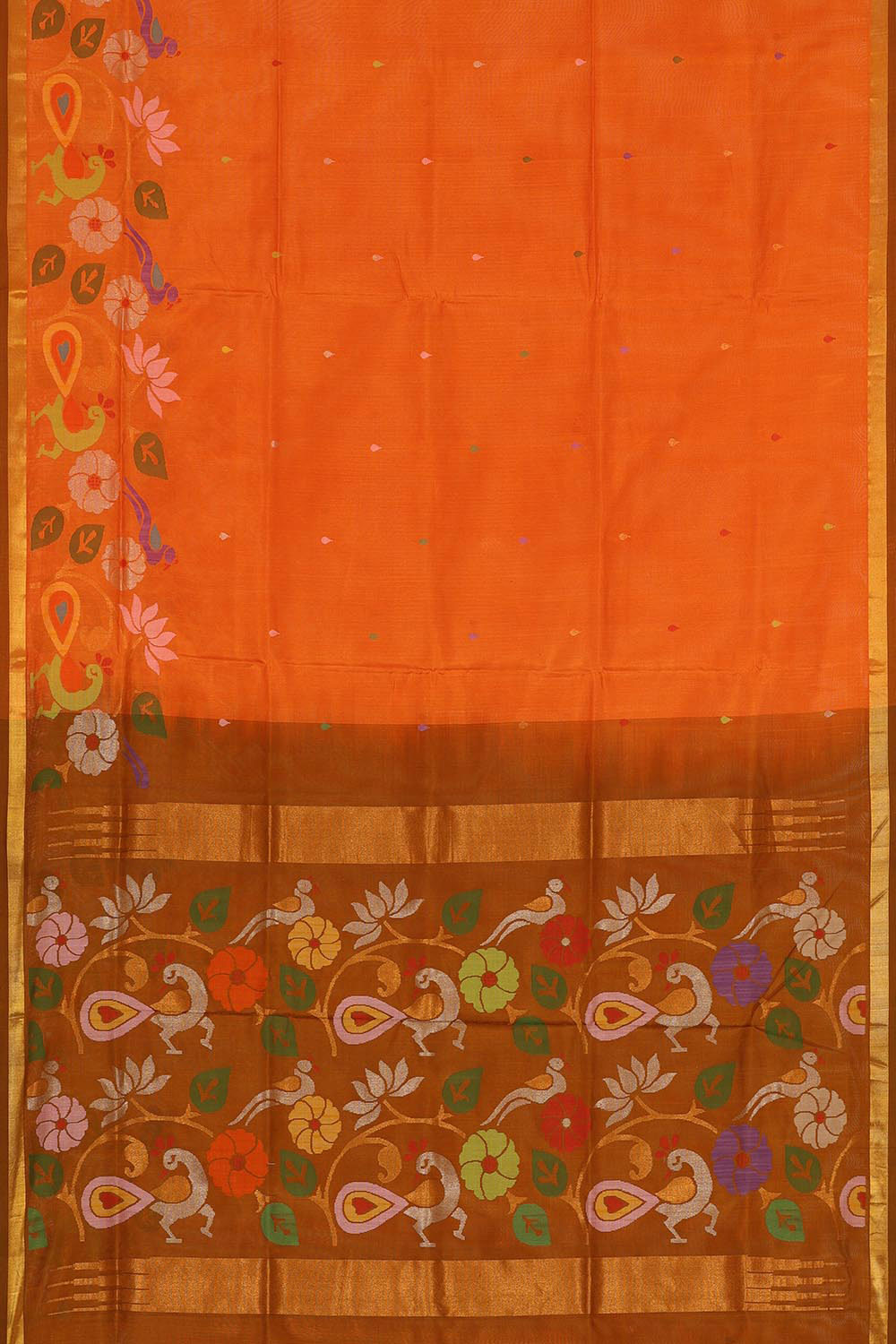 Collection of Uppada Silk Orange Saree in a gallery layout