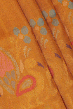 Collection of Uppada Silk Mustard Yellow Saree in a gallery layout