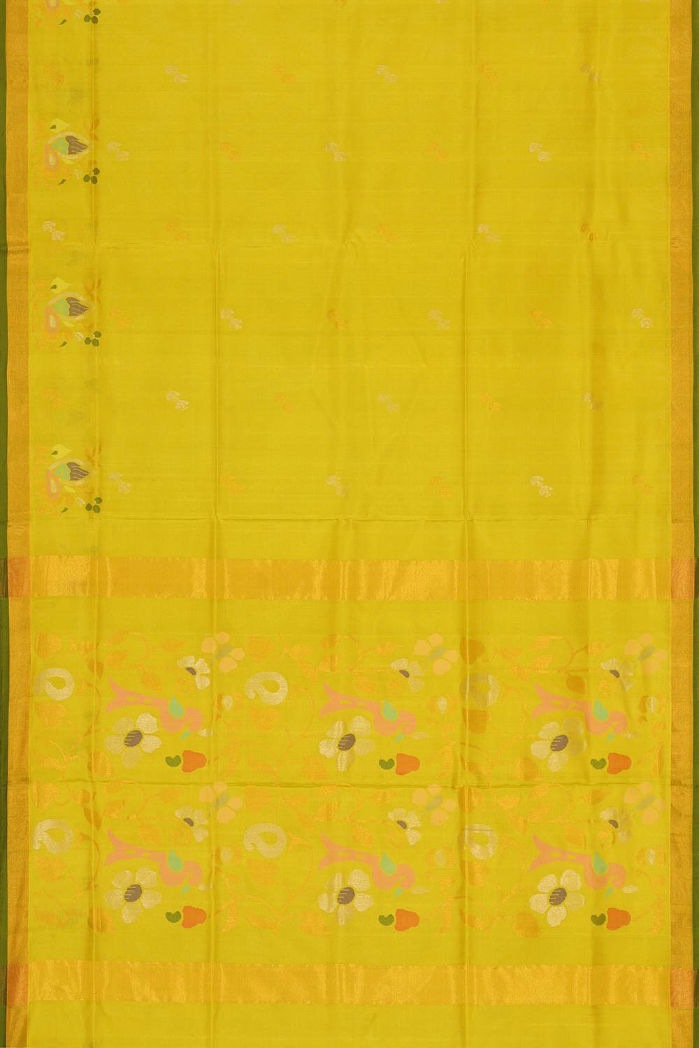 Collection of Uppada Silk Lemon Green Saree in a gallery layout