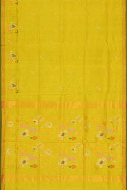 Collection of Uppada Silk Lemon Green Saree in a gallery layout