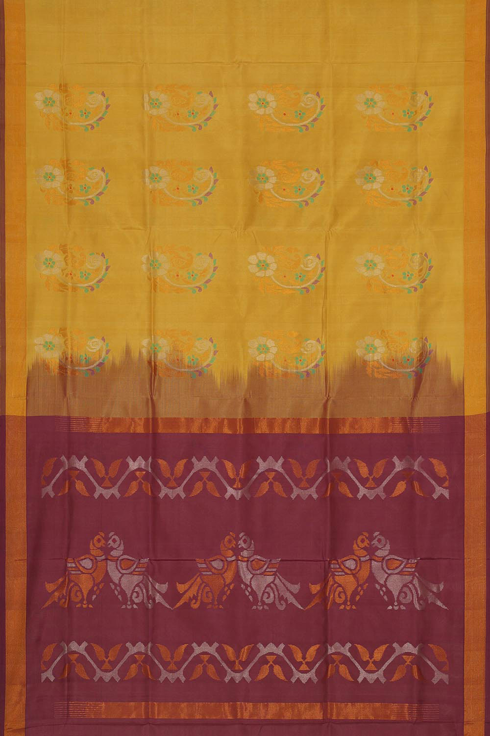 Uppada Silk Greenish Yellow Saree