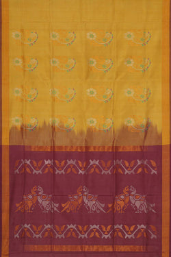 Image of Uppada Silk Greenish Yellow Saree