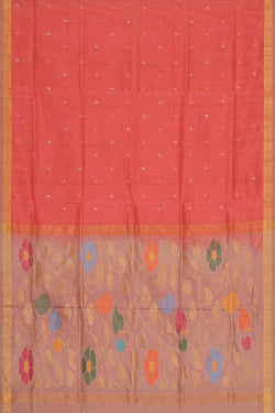 Collection of Uppada Silk Dark Peach Pink Saree in a gallery layout