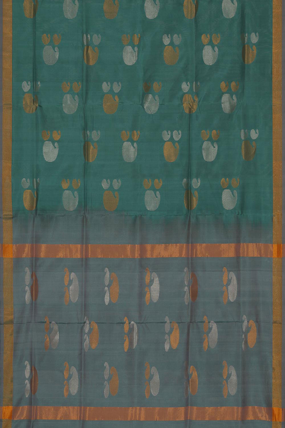 Uppada Silk Dull Teal Green Saree