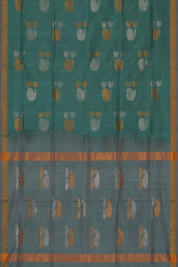 Image of Uppada Silk Dull Teal Green Saree