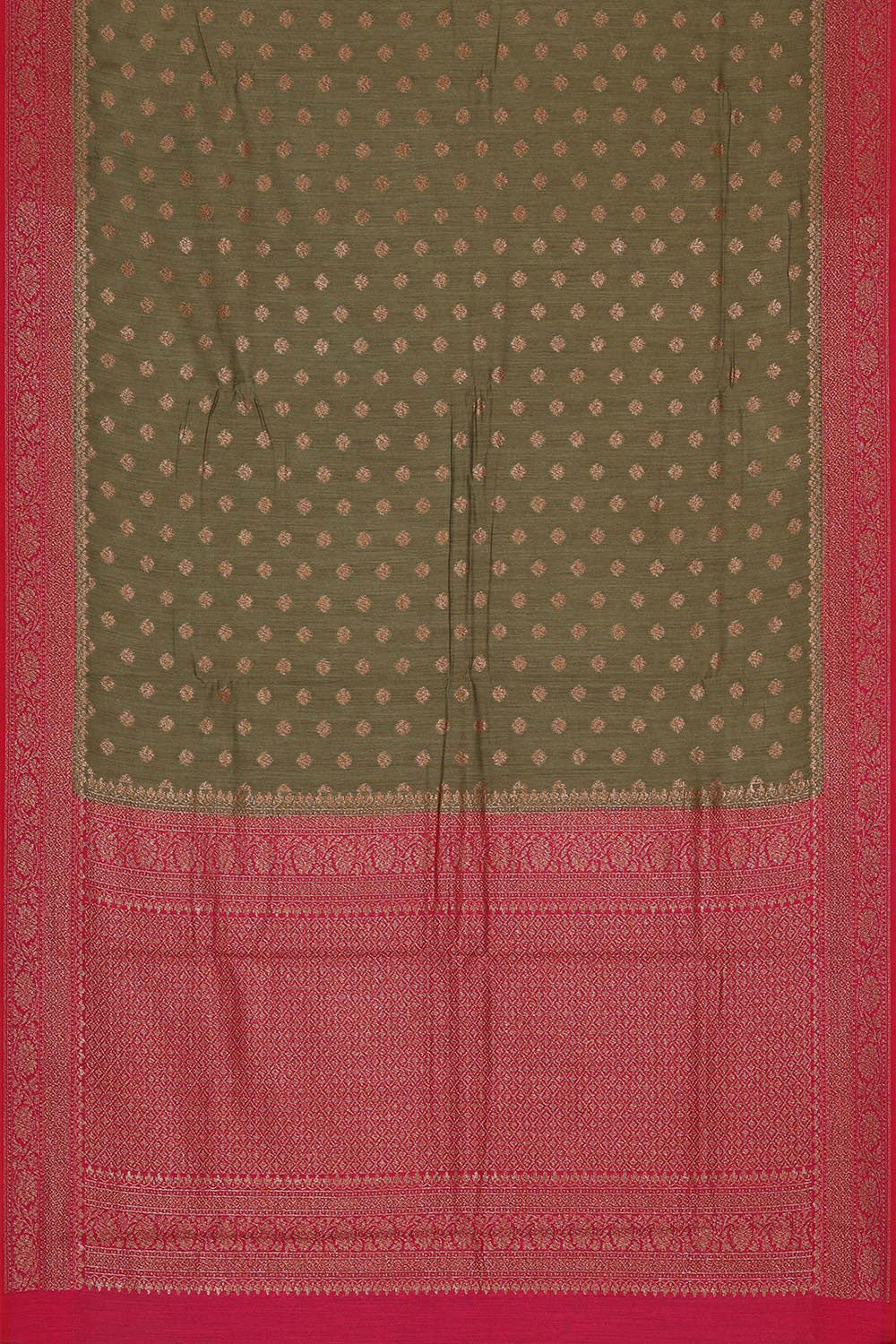 Banarasi Dupion Silk Sage Green Saree